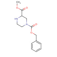 129799-11-7 N-4-Cbz-piperazine-2-carboxylate methyl ester chemical structure