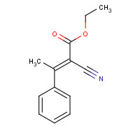 18300-89-5 (E)-ethyl 2-cyano-3-phenylbut-2-enoate chemical structure