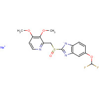 138786-67-1 5-(Difluoromethoxy)-2-(((3,4-dimethoxy-2-pyridinyl)methyl) sulfinyl)-1H-benzimidazole sodium chemical structure