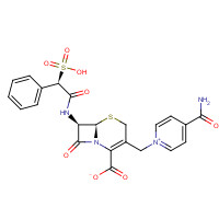 62587-73-9 (6R,7R)-3-[(4-Carbamoylpyridin-1-ium-1-yl)methyl]-8-oxo-7-[[(2R)-2-phenyl-2-sulfoacetyl]amino]-5-thia-1-azabicyclo[4.2.0]oct-2-ene-2-carboxylate chemical structure