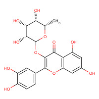 522-12-3 3-[(6-Deoxy-alpha-L-mannopyranosyl)oxy]-2-(3,4-dihydroxyphenyl)-5,7-dihydroxy-4H-benzopyran-4-one chemical structure