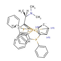 55650-59-4 (S)-N,N-DIMETHYL-1-[(R)-1',2-BIS(DIPHENYLPHOSPHINO)FERROCENYL]ETHYLAMINE chemical structure
