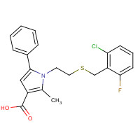 306936-24-3 1-(2-[(2-CHLORO-6-FLUOROBENZYL)THIO]ETHYL)-2-METHYL-5-PHENYL-1H-PYRROLE-3-CARBOXYLIC ACID chemical structure