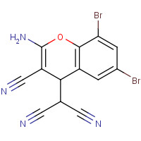 175136-96-6 2-(2-AMINO-6,8-DIBROMO-3-CYANO-4H-CHROMEN-4-YL)MALONONITRILE chemical structure