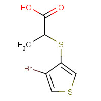 86004-64-0 2-((4-Bromo-3-thienyl)thio)propanoicacid chemical structure