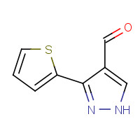 26033-27-2 3-(2-THIENYL)-1H-PYRAZOLE-4-CARBALDEHYDE chemical structure