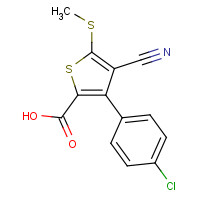 116525-66-7 3-(4-CHLOROPHENYL)-4-CYANO-5-(METHYLTHIO)THIOPHENE-2-CARBOXYLIC ACID chemical structure