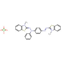 16599-93-2 3-Methyl-2-((p-((3-methyl-2-benzothiazolinylidene)phenylhydrazino)phenyl)azo)benzothiazoliumperchlorate chemical structure