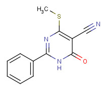 15908-64-2 4-(METHYLTHIO)-6-OXO-2-PHENYL-1,6-DIHYDROPYRIMIDINE-5-CARBONITRILE chemical structure