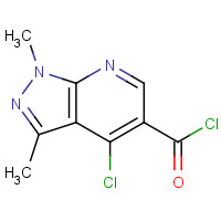 175201-95-3 4-CHLORO-1,3-DIMETHYLPYRAZOLO[3,4-B]PYRIDINE-5-CARBONYL CHLORIDE chemical structure