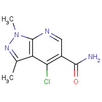 175201-98-6 4-CHLORO-1,3-DIMETHYL-1H-PYRAZOLO[3,4-B]PYRIDINE-5-CARBOXAMIDE chemical structure