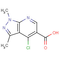 175201-94-2 4-CHLORO-1,3-DIMETHYLPYRAZOLO[3,4-B]PYRIDINE-5-CARBOXYLIC ACID chemical structure
