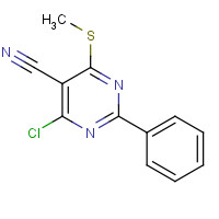 118996-61-5 4-CHLORO-6-(METHYLSULFANYL)-2-PHENYL-5-PYRIMIDINECARBONITRILE chemical structure