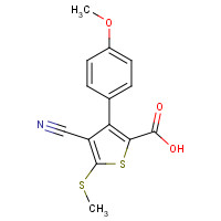 116493-07-3 4-CYANO-3-(4-METHOXYPHENYL)-5-(METHYLTHIO)THIOPHENE-2-CARBOXYLIC ACID chemical structure