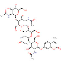 53643-14-4 4-METHYLUMBELLIFERYL BETA-D-N,N',N',N''-TETRAACETYLCHITOTETRAOSIDE chemical structure