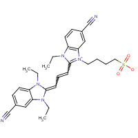 32634-36-9 5,5'-DICYANO-3-(4-SULFOBUTYL)-1,1',3'-TRIETHYLIMIDACARBOCYANINE BETAINE chemical structure
