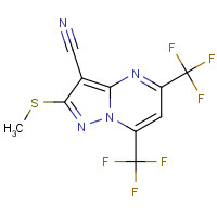 174842-48-9 5,7-BIS(TRIFLUOROMETHYL)-3-CYANO-2-(METHYLTHIO)PYRAZOLO[1,5-A]PYRIMIDINE chemical structure