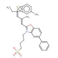 77837-26-4 5,9-DIMETHYL-3-ETHYL-5'-PHENYL-3'-(4-SULFOBUTYL)OXATHIACARBOCYANINE BETAINE chemical structure