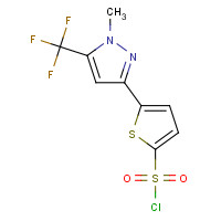 166964-31-4 2-[1-METHYL-5-(TRIFLUOROMETHYL)PYRAZOL-3-YL]-THIOPHENE-5-SULFONYL CHLORIDE chemical structure