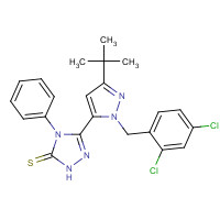 306937-09-7 5-[3-(TERT-BUTYL)-1-(2,4-DICHLOROBENZYL)-1H-PYRAZOL-5-YL]-4-PHENYL-4H-1,2,4-TRIAZOLE-3-THIOL chemical structure