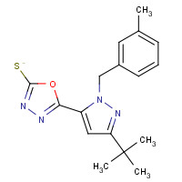 306937-16-6 5-[3-(TERT-BUTYL)-1-(3-METHYLBENZYL)-1H-PYRAZOL-5-YL]-1,3,4-OXADIAZOLE-2-THIOL chemical structure