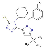 306937-11-1 5-[3-(TERT-BUTYL)-1-(3-METHYLBENZYL)-1H-PYRAZOL-5-YL]-4-CYCLOHEXYL-4H-1,2,4-TRIAZOLE-3-THIOL chemical structure