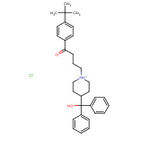 43076-44-4 1-[3-(p-tert-butylbenzoyl)propyl]-4-(hydroxybenzhydryl)piperidinium chloride chemical structure