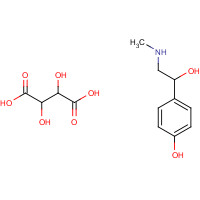 136-38-9 (beta-,4-dihydroxyphenethyl)methylammonium hydrogen [R-(R*,R*)]-tartrate chemical structure
