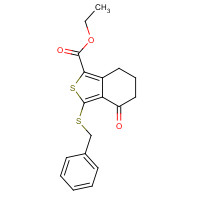 172516-35-7 ETHYL 3-(BENZYLTHIO)-4-OXO-4,5,6,7-TETRAHYDROBENZO[C]THIOPHENE-1-CARBOXYLATE chemical structure