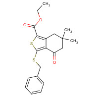 172516-45-9 ETHYL 3-(BENZYLTHIO)-6,6-DIMETHYL-4-OXO-4,5,6,7-TETRAHYDROBENZO[C]THIOPHENE-1-CARBOXYLATE chemical structure