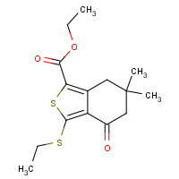 172516-43-7 ETHYL 3-(ETHYLTHIO)-6,6-DIMETHYL-4-OXO-4,5,6,7-TETRAHYDROBENZO[C]THIOPHENE-1-CARBOXYLATE chemical structure