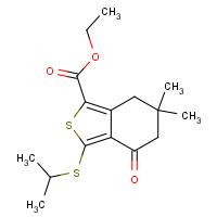 175202-44-5 ETHYL 3-(ISOPROPYLTHIO)-6,6-DIMETHYL-4-OXO-4,5,6,7-TETRAHYDROBENZO[C]THIOPHENE-1-CARBOXYLATE chemical structure