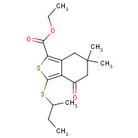 172516-44-8 ETHYL 3-(SEC-BUTYLTHIO)-6,6-DIMETHYL-4-OXO-4,5,6,7-TETRAHYDROBENZO[C]THIOPHENE-1-CARBOXYLATE chemical structure
