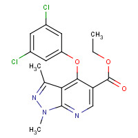 174842-36-5 ETHYL 4-(3,5-DICHLOROPHENOXY)-1,3-DIMETHYL-1H-PYRAZOLO[3,4-B]PYRIDINE-5-CARBOXYLATE chemical structure