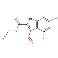 153435-96-2 ETHYL 4,6-DICHLORO-3-FORMYL-1H-INDOLE-2-CARBOXYLATE chemical structure