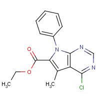 245728-43-2 ETHYL 4-CHLORO-5-METHYL-7-PHENYL-7H-PYRROLO[2,3-D]PYRIMIDINE-6-CARBOXYLATE chemical structure