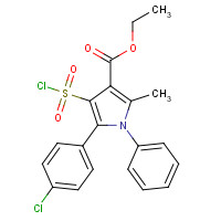 306936-31-2 ETHYL 5-(4-CHLOROPHENYL)-4-(CHLOROSULFONYL)-2-METHYL-1-PHENYL-1H-PYRROLE-3-CARBOXYLATE,97 chemical structure