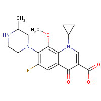 112811-59-3 1-Cyclopropyl-6-fluoro-1,4-dihydro-8-methoxy-7-(3-methyl-1-piperazinyl)-4-oxo-3-quinolinecarboxylic acid chemical structure