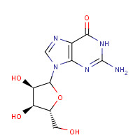 118-00-3 2-Amino-9-beta-D-ribofuranosyl-9H-purine-6-(1H)-one hydrate chemical structure