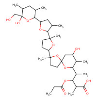 56283-74-0 Monensin,16-deethyl-3-O-demethyl-16-methyl-3-O-(1-oxopropyl)- chemical structure