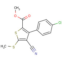 63244-05-3 METHYL 3-(4-CHLOROPHENYL)-4-CYANO-5-(METHYLTHIO)THIOPHENE-2-CARBOXYLATE chemical structure