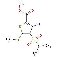 175202-13-8 METHYL 3-IODO-4-(ISOPROPYLSULFONYL)-5-(METHYLTHIO)THIOPHENE-2-CARBOXYLATE chemical structure