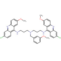 222051-76-5 N'-(6-CHLORO-2-METHOXY-9-ACRIDINYL)-N-[3-[(6-CHLORO-2-METHOXY-9-ACRIDINYL)AMINO]PROPYL]-N-[(3-METHOXYPHENYL)METHYL]-1,3-PROPANEDIAMINE chemical structure