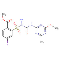 144550-36-7 Methyl 4-iodo-2-[3-(4-methoxy-6-methyl-1,3,5-triazin-2-yl)ureidosulfonyl]benzoate sodium salt chemical structure