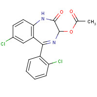 2848-96-6 3-(Acetyloxy)-7-chloro-5-(2-chlorophenyl)-1,3-dihydro-2H-1,4-benzodiazepin-2-one chemical structure