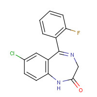 2886-65-9 7-Chloro-5-(2-fluoro-phenyl)-1,3-dihydro-2H-1,4-benzodiazepin-2-one chemical structure