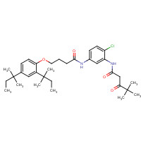 26110-32-7 2'-Chloro-5'-[4-(2,4-di-tert-pentylphenoxy)butyrylamino]-4,4-dimethyl-3-oxopentananilide chemical structure