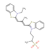 28789-08-4 2-[3-(3-ETHYL-2(3H)-BENZOTHIAZOLYLIDENE)-2-METHYL-1-PROPENYL]-3-[3-(SULFOOXY)-BUTYL]BENZOTHIAZOLIUM HYDROXIDE,INNER SALT chemical structure