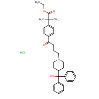 76811-96-6 Ethyl 4-{4-[4-(hydroxydiphenylmethyl)-1-piperidinyl]-1-oxobutyl}-alpha,alpha-dimethylbenzeneacetate hydrochloride chemical structure