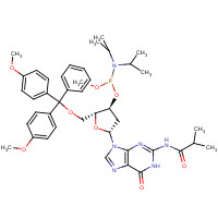 84416-84-2 5'-O-(4,4'-DIMETHOXYTRITYL)-N2-ISOBUTYRYL-2'-DEOXYGUANOSINE-3'-(METHYL-N,N-DIISOPROPYL)PHOSPHORAMIDITE chemical structure